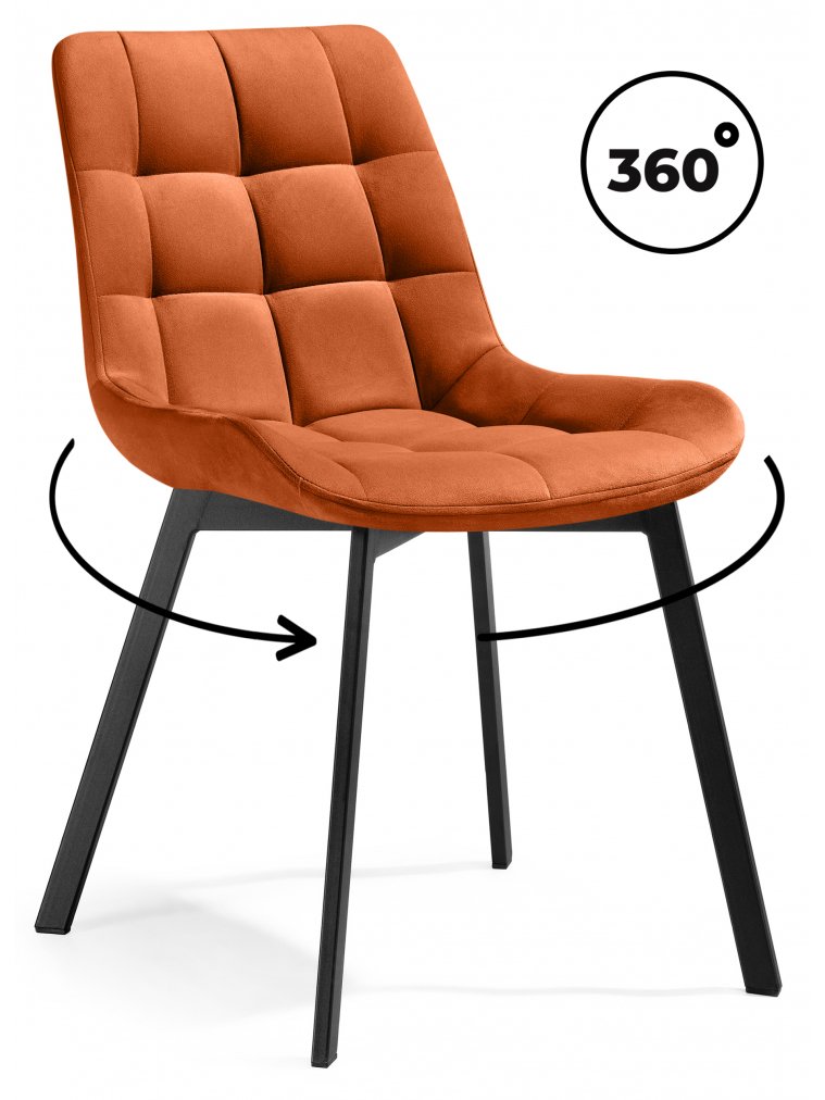 Стул на металлокаркасе Стронг вращающийся кирпичный / черный каркас