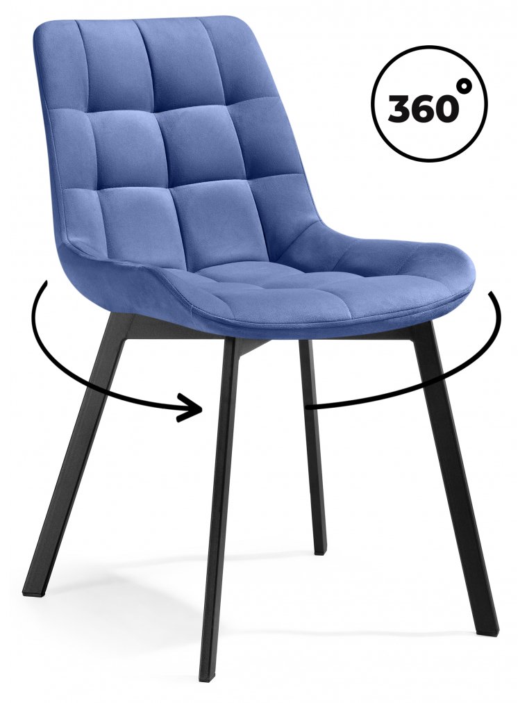 Стул на металлокаркасе Стронг вращающийся синий hl 58 / черный каркас