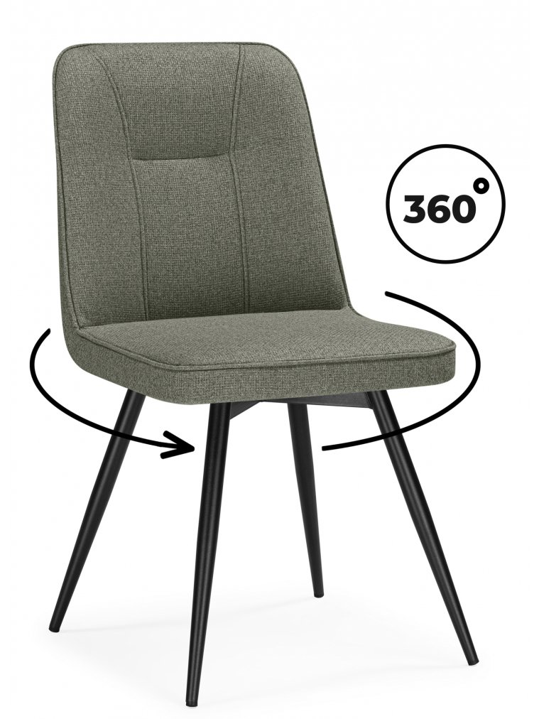 Стул на металлокаркасе Texas 3 поворотный светло-зеленый / черный