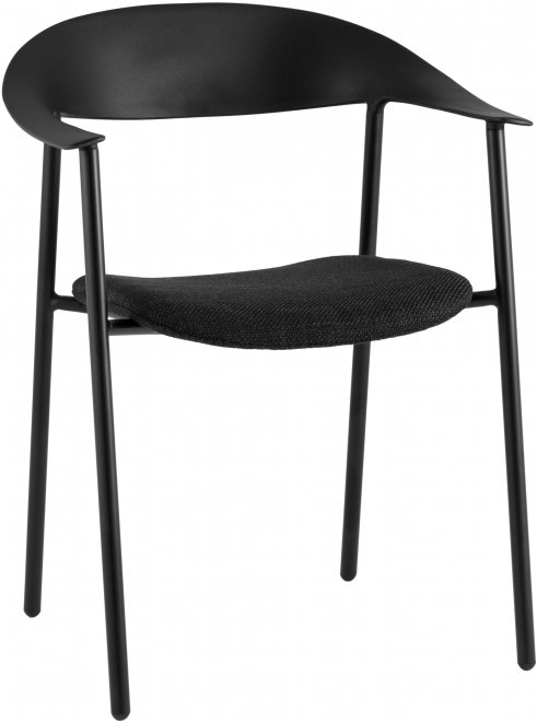 Пластиковый стул Eila с подушкой черный
