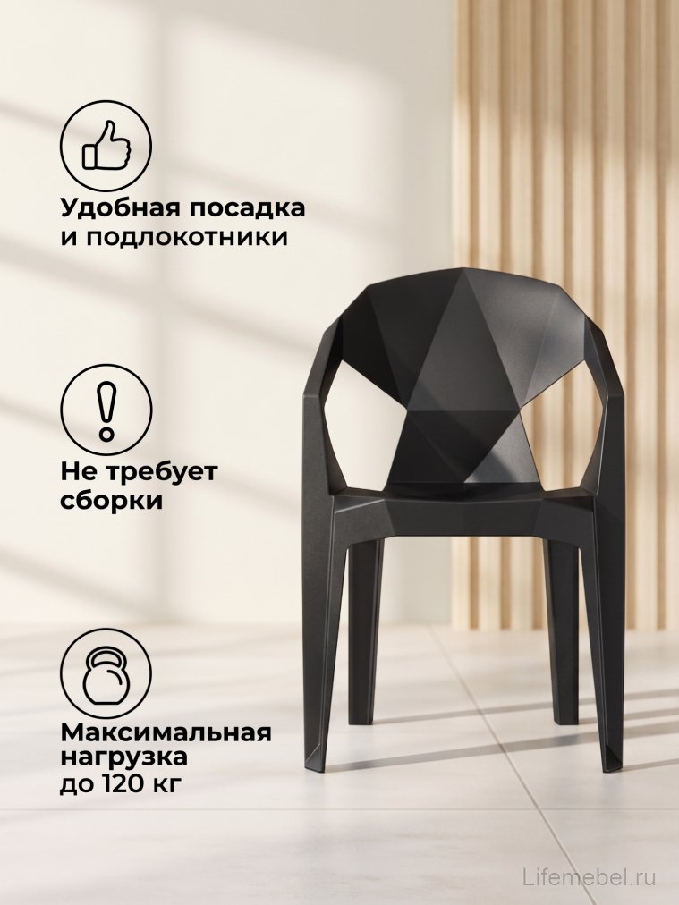 Пластиковый стул Гекса черный
