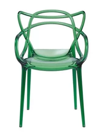 Пластиковый стул Masters прозрачный / зеленый