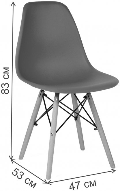Пластиковый стул Eames DSW DC111 красный / бук