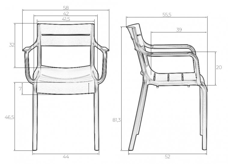Пластиковый стул Tim Arm темно-серый