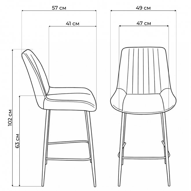 Полубарный стул Седа латте (zd 290) / белый