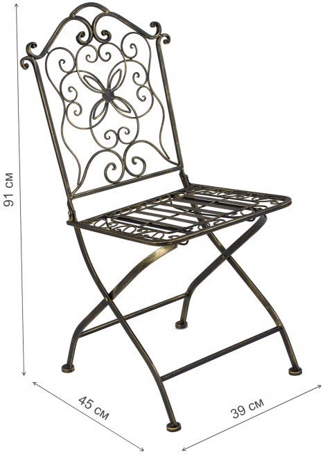 Стул складной прямоугольный Платон бронза