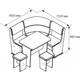 Кухонный уголок Челси Т2 МФ-103.005