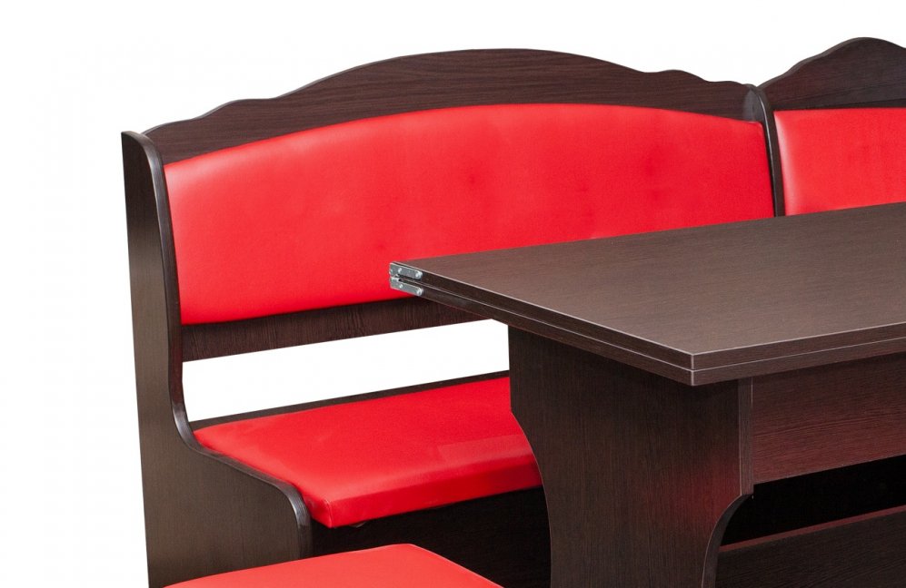 Кухонный уголок Елена венге / кожзам красный