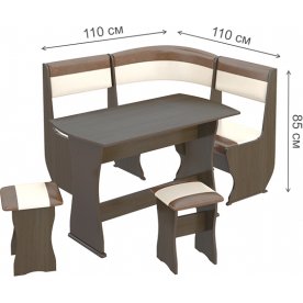 Кухонный уголок Уют-1 К Мини Люкс МФ-101.005 венге / кожзам / санчо / коричневый