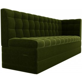 Кухонный диван Бриз угловой вельвет зеленый правый угол