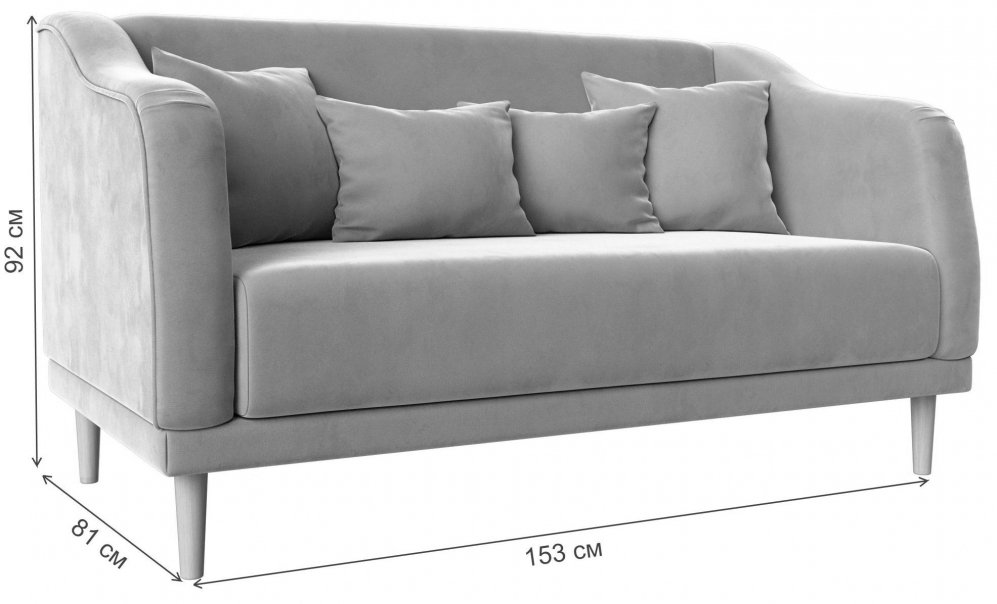 Кухонный диван Соната-Нова голубой велюр