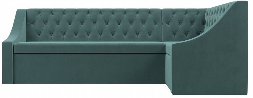 Кухонный диван Мерлин правый бирюзовый велюр