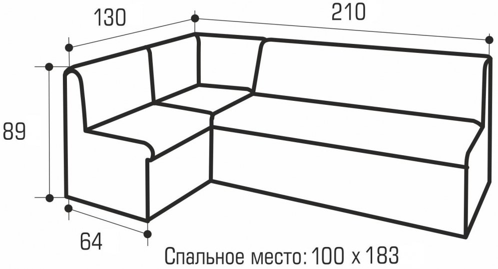 Кухонный диван Нота 1 со спальным местом