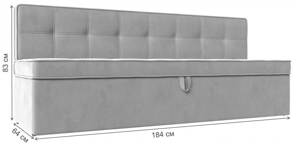 Кухонный диван Техас белая экокожа