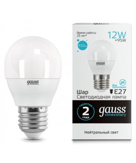 Лампа Elementary Шар 12W 920lm E27 4100K