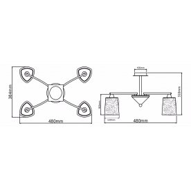 Люстра на штанге Eurosize 5 TOC005-04-N