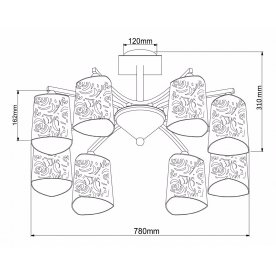 Люстра на штанге Eurosize 5 TOC005-08-N