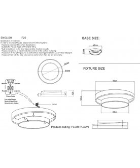 Потолочный светильник FLOR PL39W LED 4000K GR