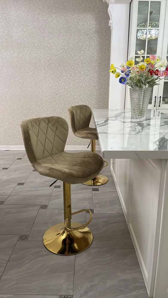 Барный стул Porch dark beige / chrome фото покупателя 31