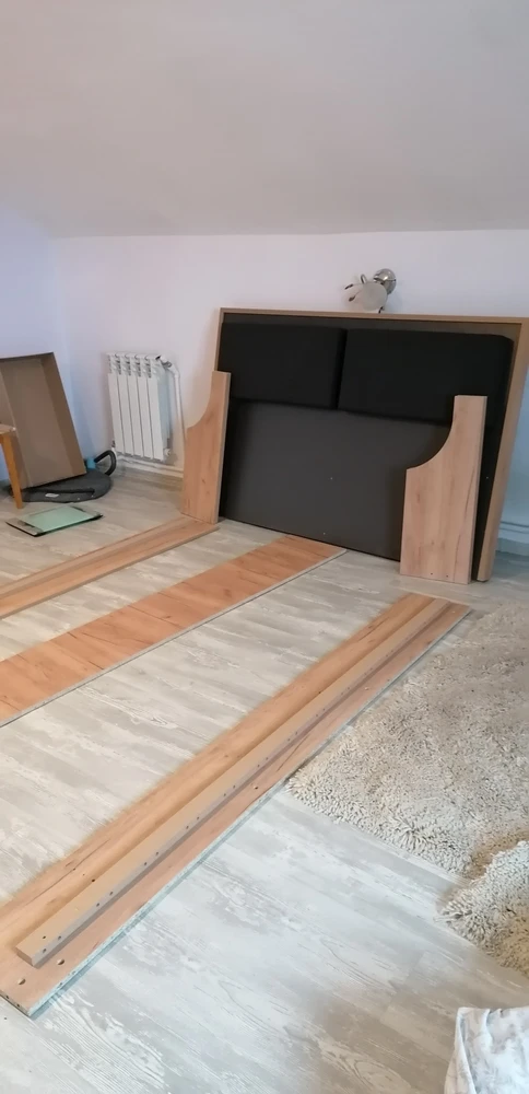 Полутораспальная кровать Клауд 140х200 парящая дуб крафт золотой / антрацит фото покупателя 21