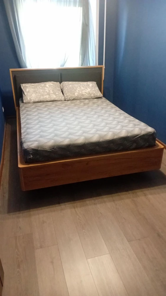 Полутораспальная кровать Клауд 140х200 парящая дуб крафт золотой / антрацит фото покупателя 3