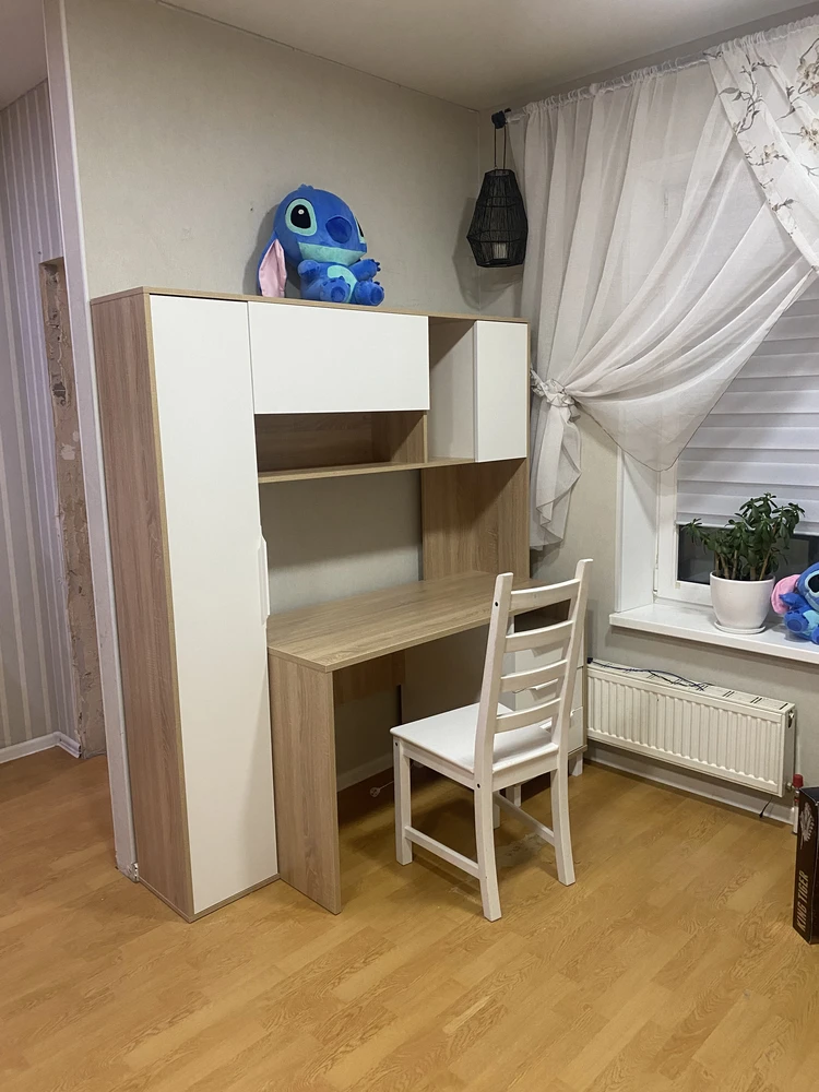 Компьютерный стол Комфорт 12.95 N дуб сонома / сатин фото покупателя 16