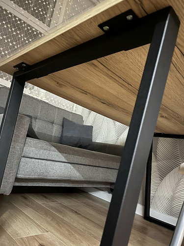 Деревянный стол Лота Лофт 120х75 белый матовый / дуб крафт золотой фото покупателя 583