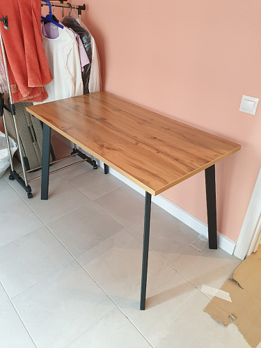 Стол Тринити Лофт 120 32 мм дуб галифакс табако / черный матовый фото покупателя 15