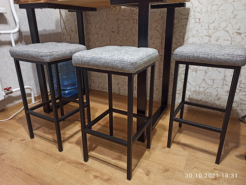 Барный стул Лофт микровелюр катания блэк / черный матовый фото покупателя 191