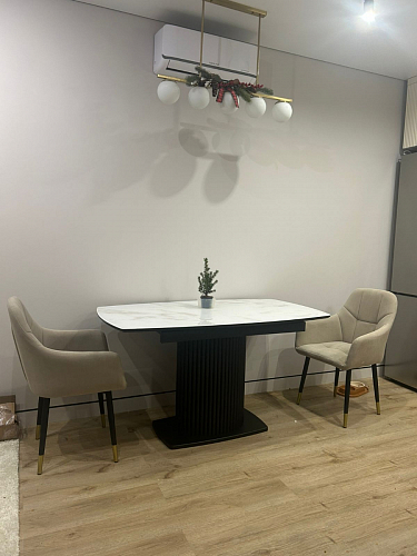 Керамический стол Фестер 140(180)х80 черный мрамор shakespeare black / черный фото покупателя 3