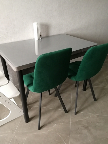 Стул на металлокаркасе Чилли К черный / зеленый фото покупателя 195