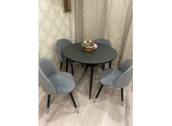 Стул на металлокаркасе Gabi 1 бежевый / черный с серебряными наконечниками фото покупателя 465