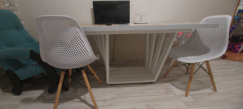 Деревянный стол Эудес 160(205)х90 сабия / черный фото покупателя 13