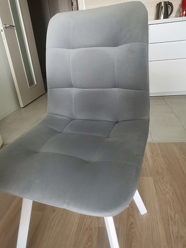 Стул на металлокаркасе Чилли синяя ткань / белый фото покупателя 226