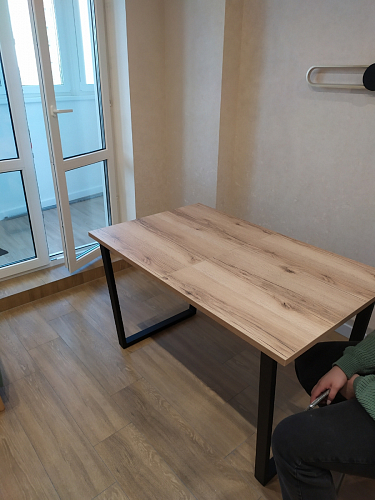 Стол Лота Лофт 140 25 мм черный матовый / бетон фото покупателя 478