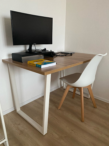 Стол Лота Лофт 140 25 мм черный матовый / дуб вотан фото покупателя 868