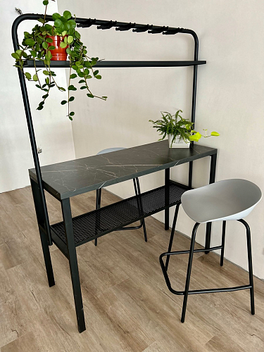 Барный стол Сари 120х50х171 дпк графит / черный фото покупателя 11