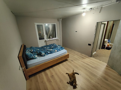 Двуспальная кровать Клауд 160х200 парящая дуб крафт золотой / антрацит фото покупателя 93