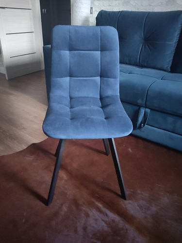 Стул на металлокаркасе Чилли синяя ткань / белый фото покупателя 1414