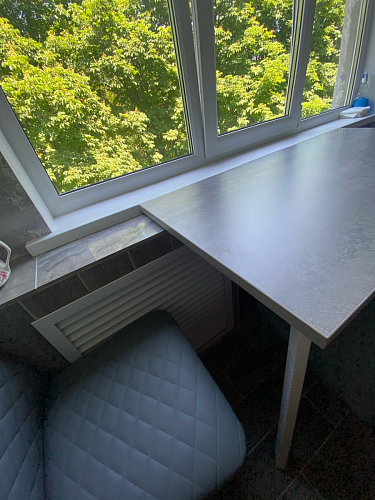 Стол Тринити Лофт 120 32 мм дуб галифакс табако / черный матовый фото покупателя 537