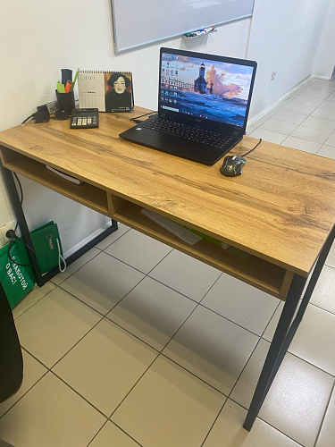 Письменный стол Леон Лофт бетон / черный матовый фото покупателя 85