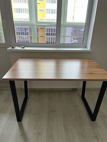 Стол Лота Лофт 120 32 мм бетон / черный матовый фото покупателя 223