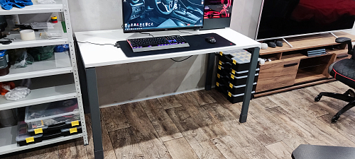 Компьютерный стол SG.201 антрацит / дуб темный фото покупателя 9