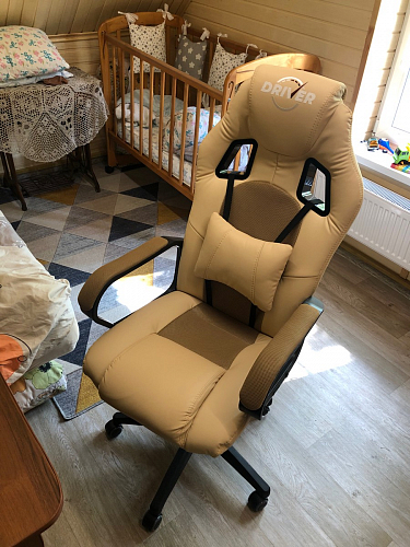 Компьютерное кресло Driver/Драйвер кожзам черный / серый фото покупателя 56