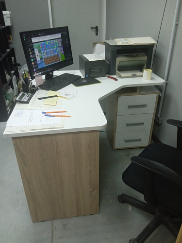 Компьютерный стол Лайт-2 120 см угловой дуб сонома / белый фото покупателя 24