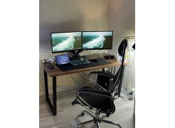 Деревянный стол Лота Лофт 120(160)х75 черный матовый / бетон светлый фото покупателя 536