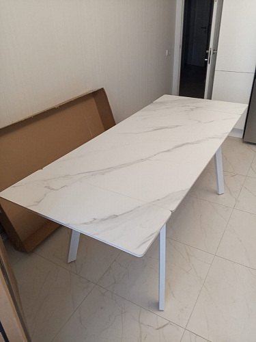 Керамический стол Норман 140(200)х80 серый мрамор larka grey / черный фото покупателя 45