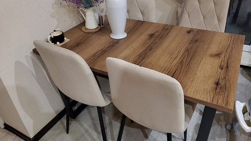 Деревянный стол Лота Лофт 120х75 белый матовый / дуб крафт золотой фото покупателя 313