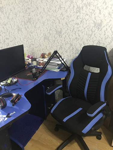 Компьютерное кресло Plast черный / голубой фото покупателя 20