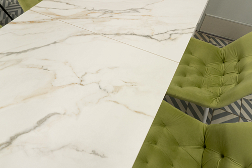 Стул на металлокаркасе Гояр confetti green / белый глянец из шоурума 3